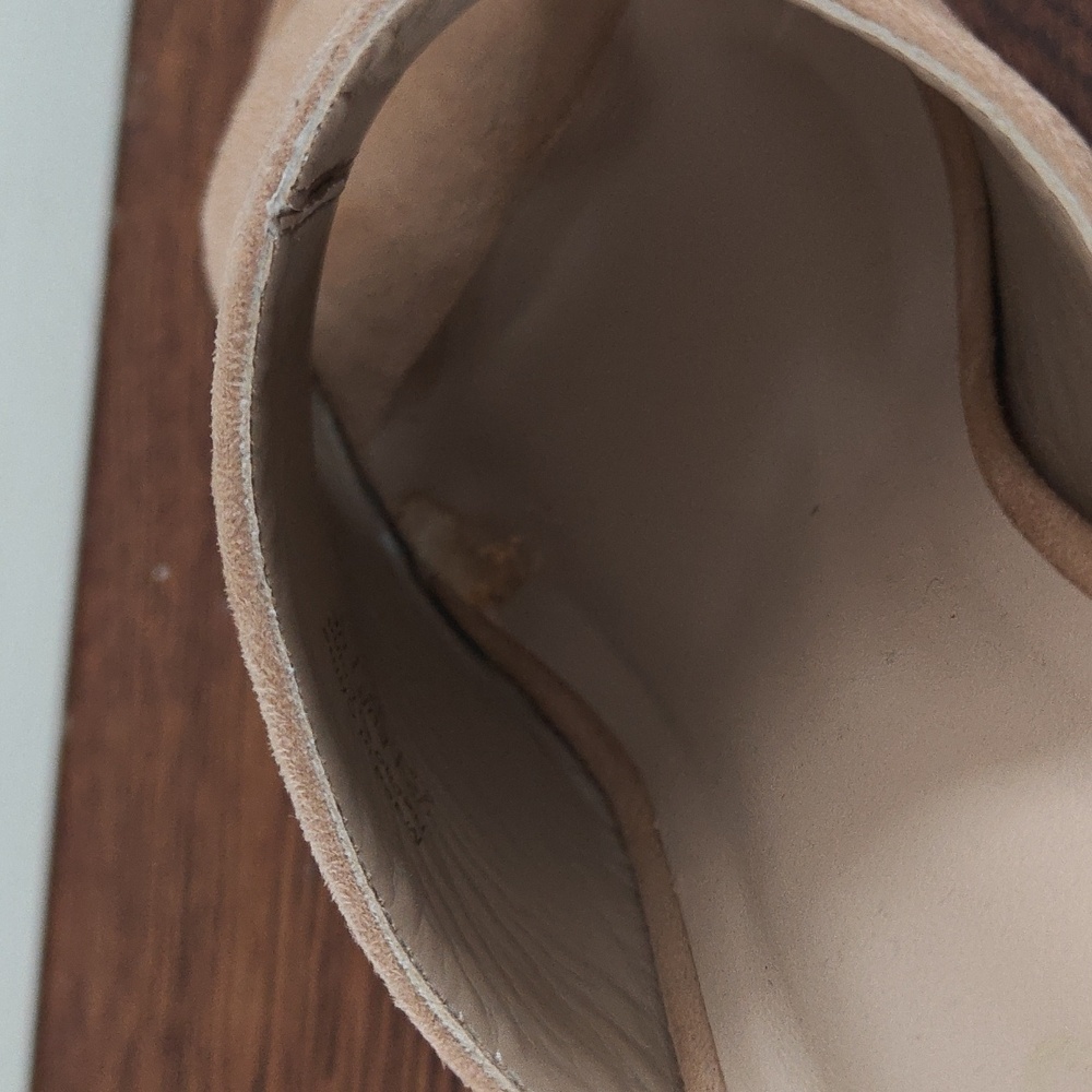 Aldo Nude Suede Open-Toe Block Heel Mule 6.5 - Picture 5 of 8